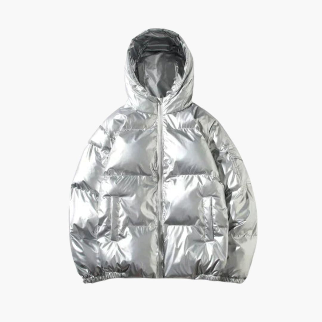 Herren Daunenjacke mit Reißverschluss und langen Ärmeln 2