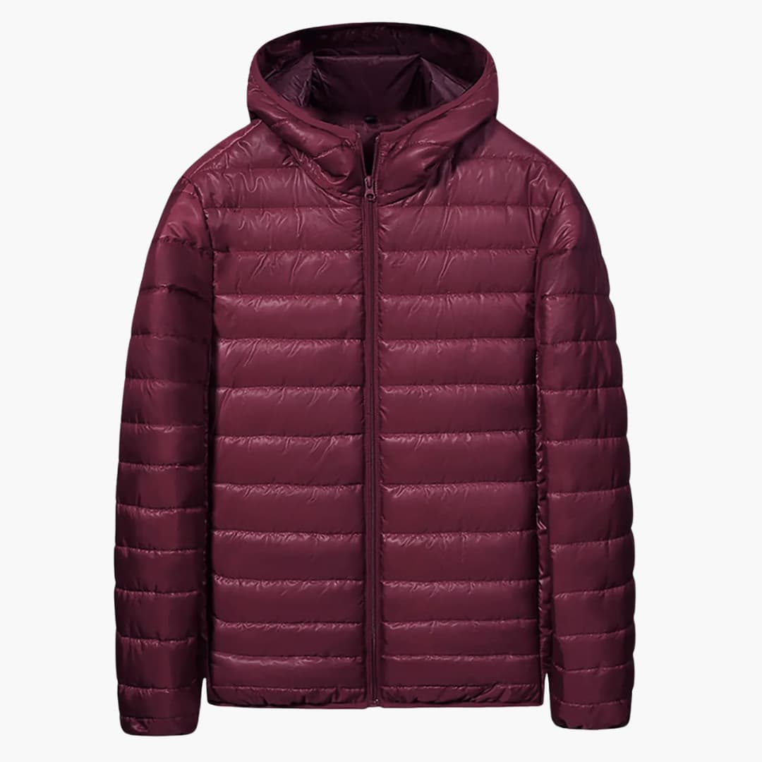 Herren Daunenjacke mit Steppung Kapuze und Frontreißverschluss 0
