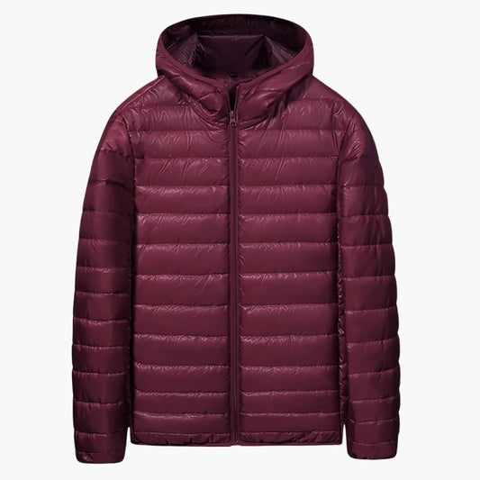 Herren Daunenjacke mit Steppung Kapuze und Frontreißverschluss 0