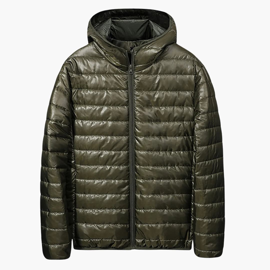 Herren Daunenjacke mit Steppung Kapuze und Frontreißverschluss 4