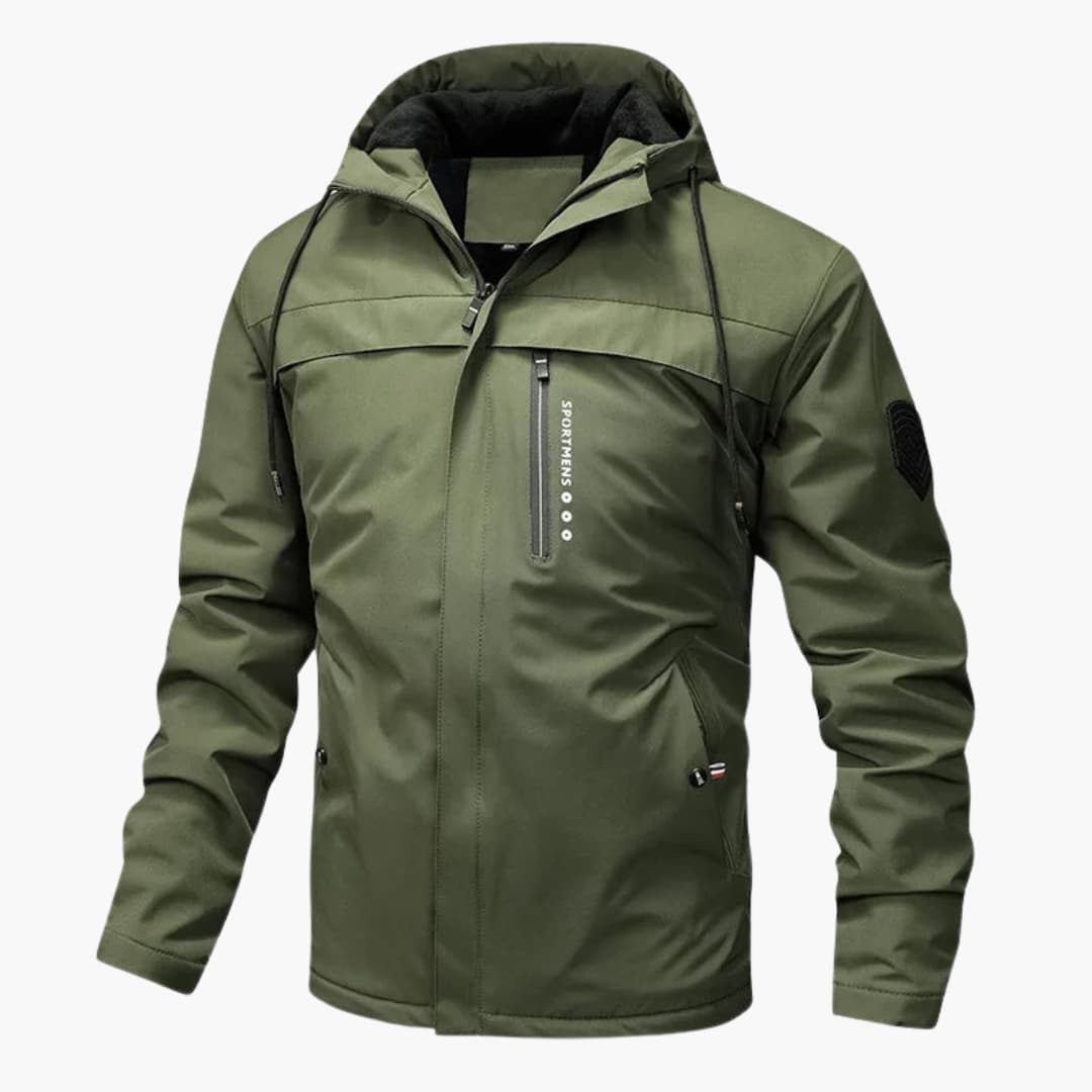 Herren Fleecejacke mit Kapuze und durchgehendem Reißverschluss 0