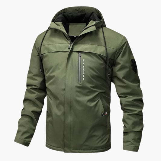 Herren Fleecejacke mit Kapuze und durchgehendem Reißverschluss 0