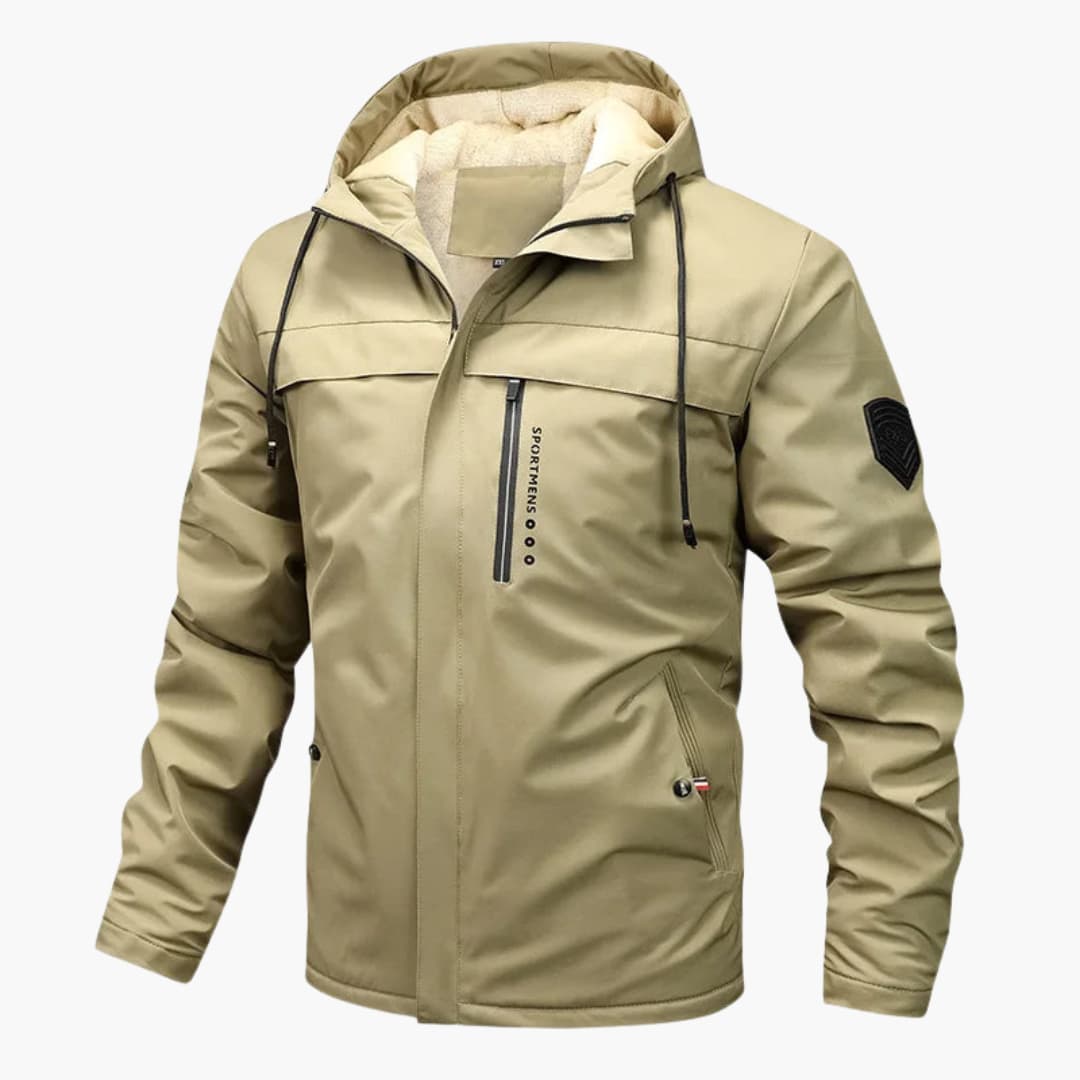 Herren Fleecejacke mit Kapuze und durchgehendem Reißverschluss 1