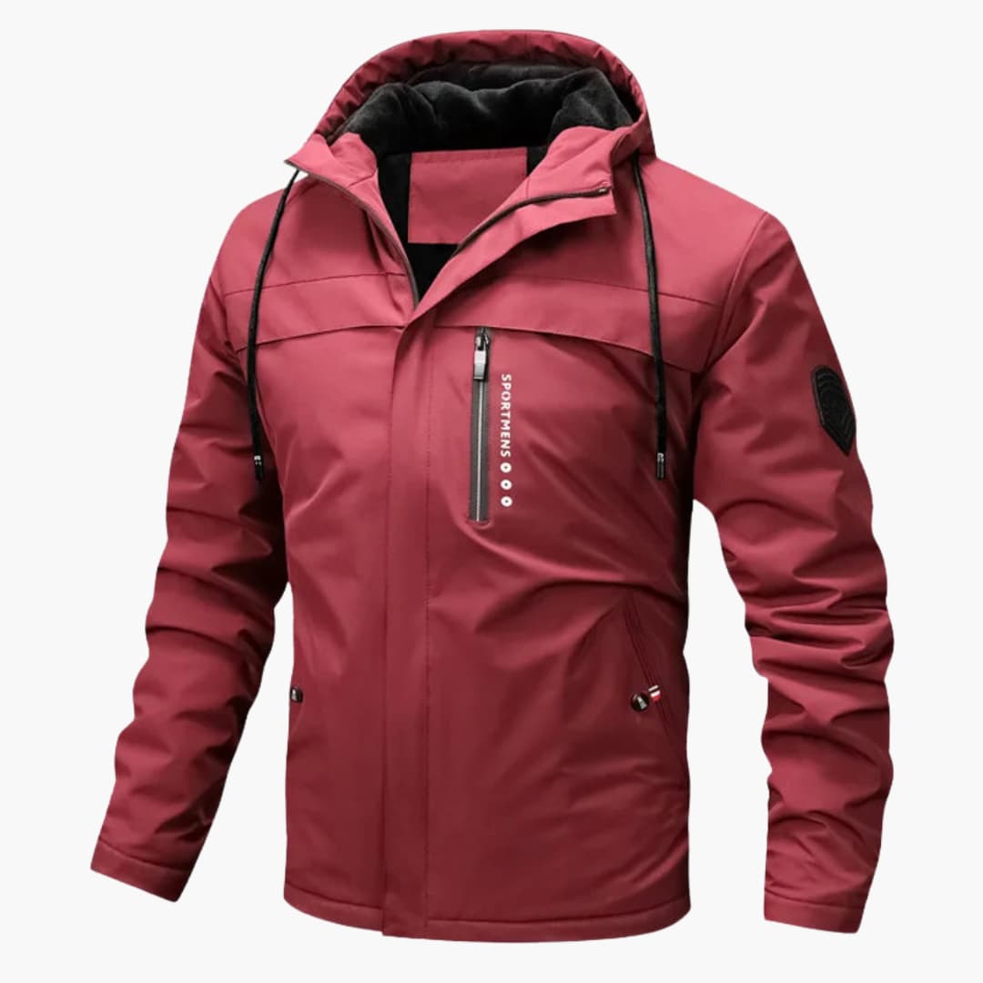 Herren Fleecejacke mit Kapuze und durchgehendem Reißverschluss 2