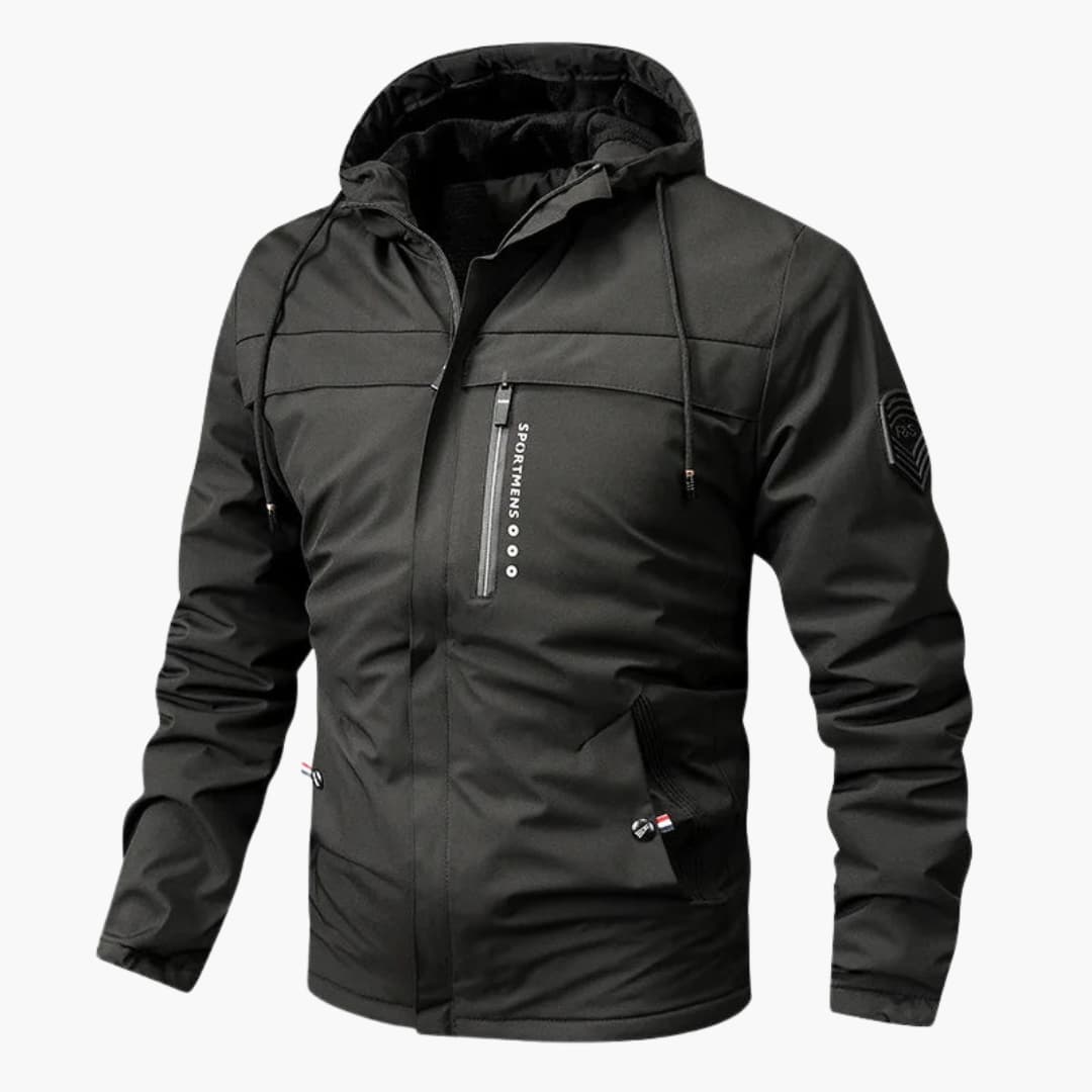 Herren Fleecejacke mit Kapuze und durchgehendem Reißverschluss 4
