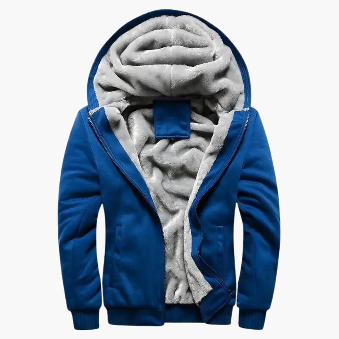 Herren Kapuzenjacke mit durchgehendem Reißverschluss und Fleece-Innenfutter 1
