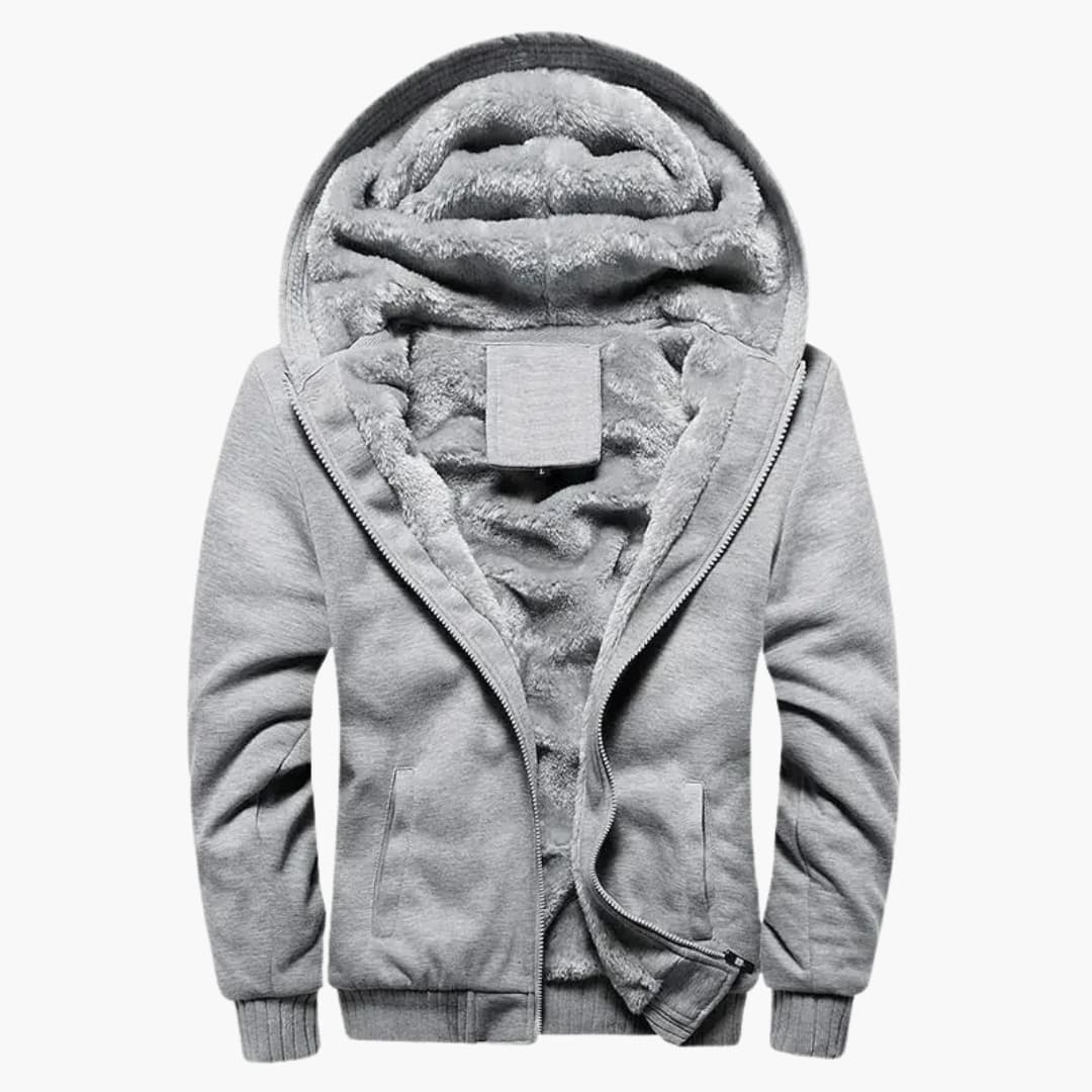 Herren Kapuzenjacke mit durchgehendem Reißverschluss und Fleece-Innenfutter 4