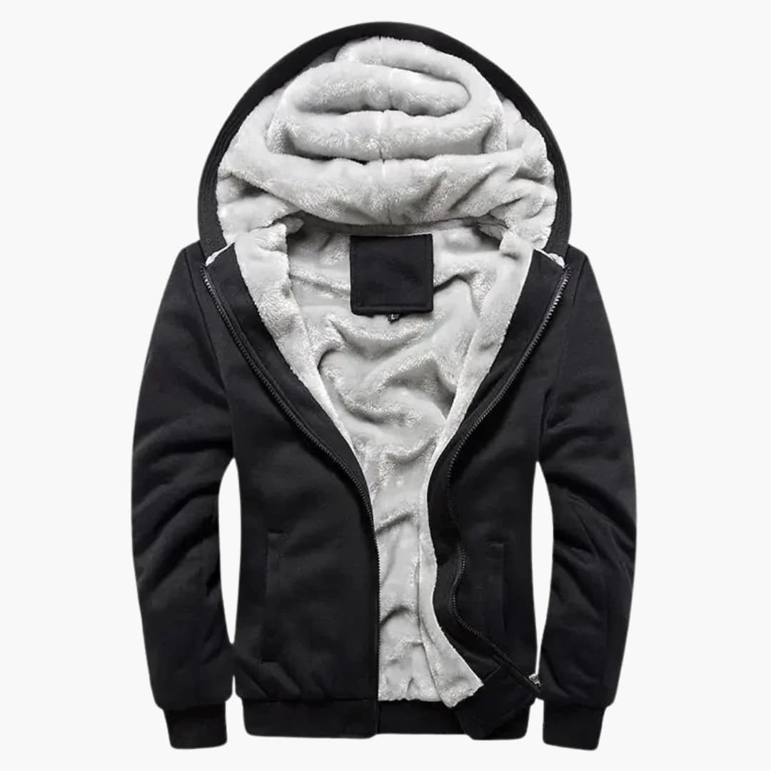 Herren Kapuzenjacke mit durchgehendem Reißverschluss und Fleece-Innenfutter 6