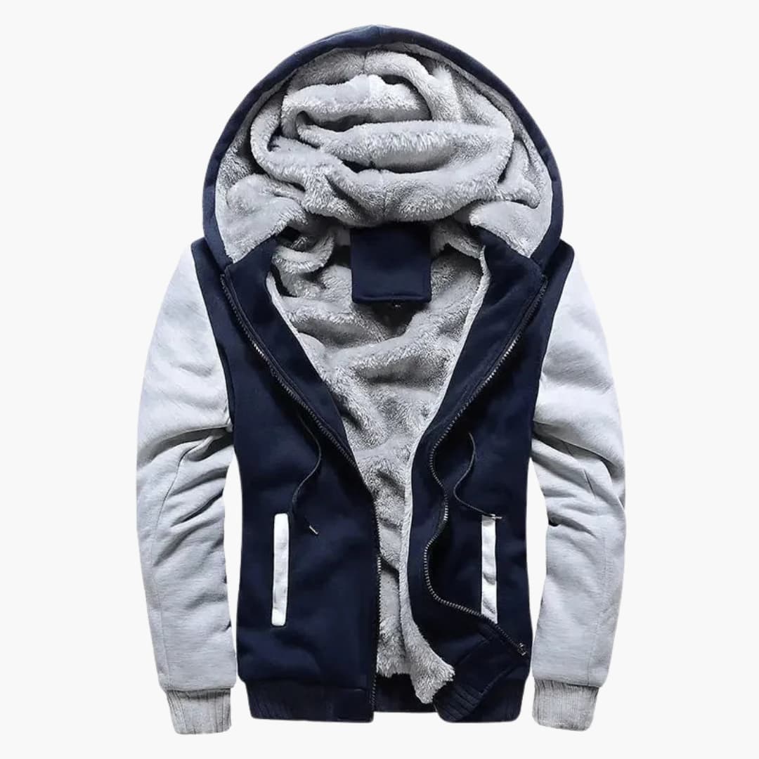 Herren Kapuzenjacke mit durchgehendem Reißverschluss und Fleece-Innenfutter 7
