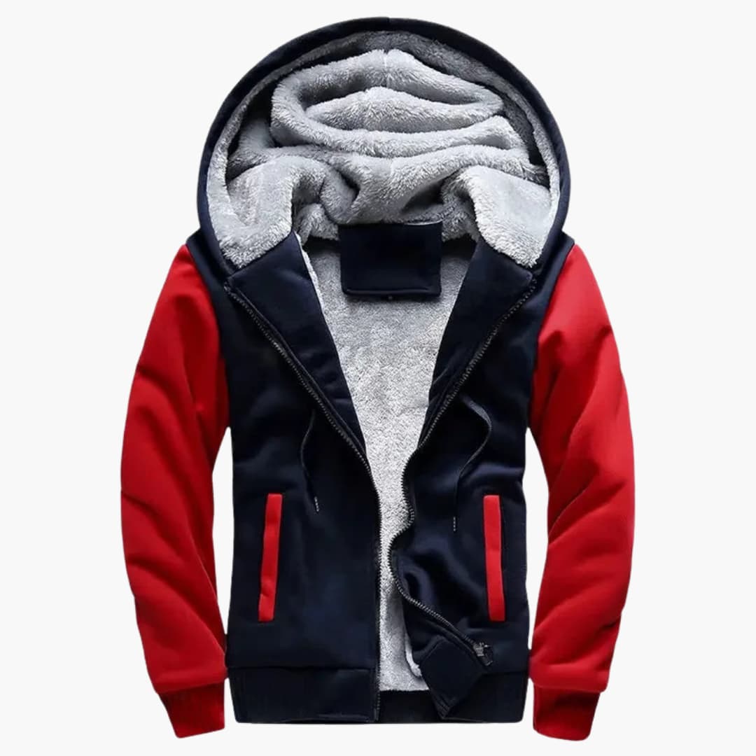 Herren Kapuzenjacke mit durchgehendem Reißverschluss und Fleece-Innenfutter 9