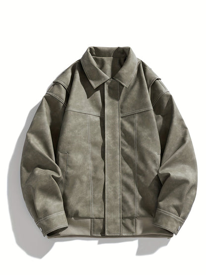Lederjacke Damen Klappkragen Taschen Schwarz