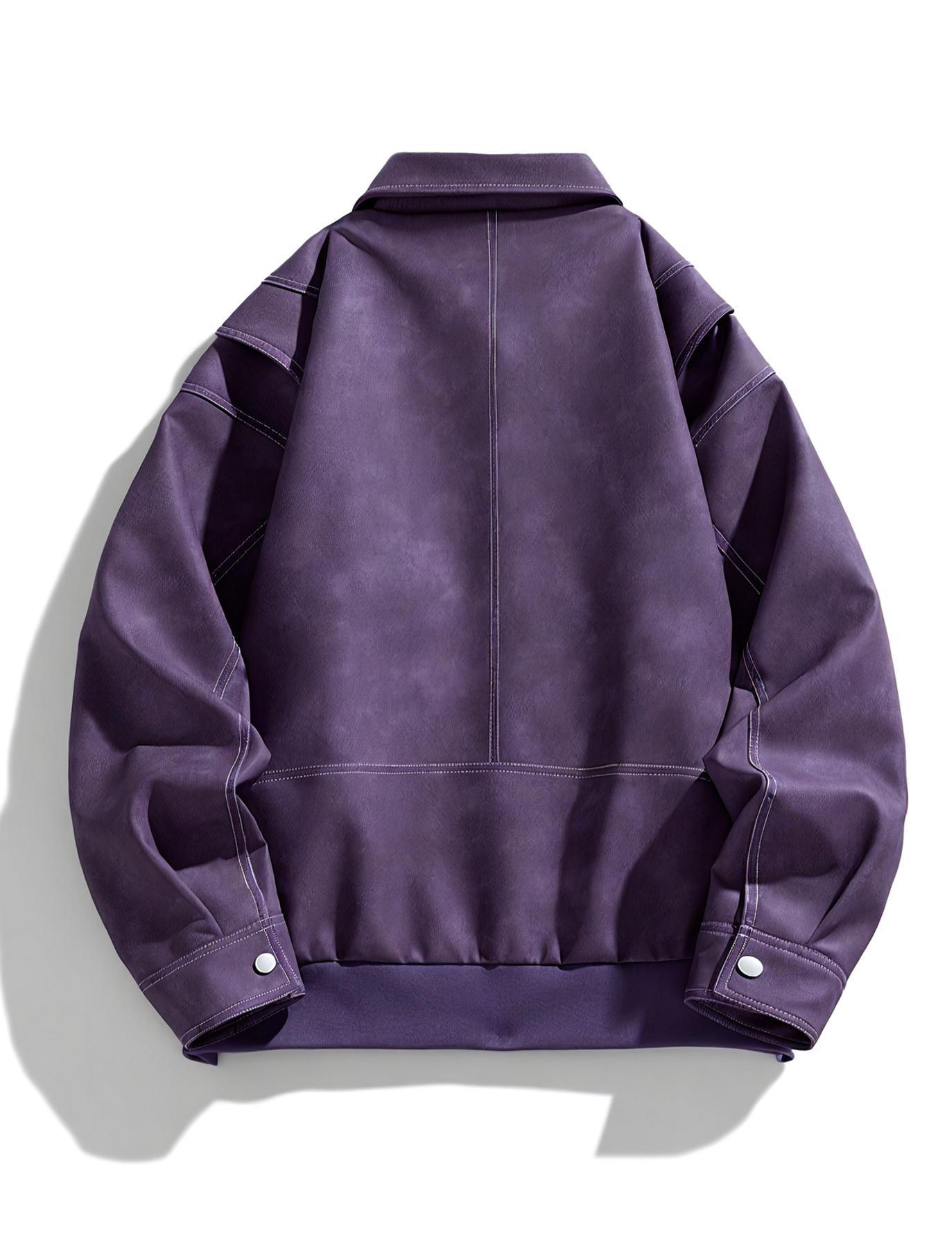 Lederjacke Damen Klappkragen Taschen Schwarz - BerlinGlamour