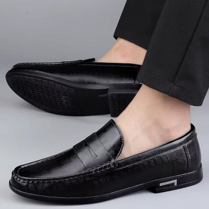Herren Leder Loafer Slip-On Freizeitschuhe 2