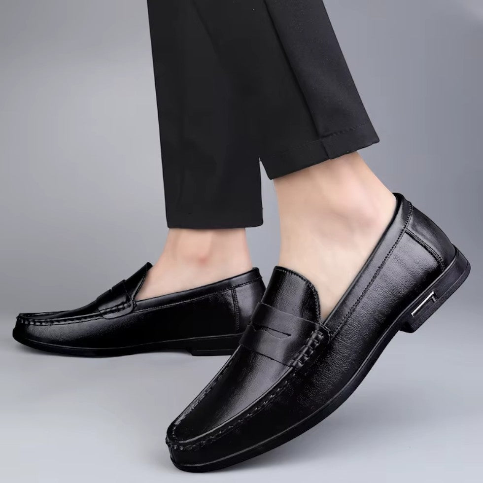 Herren Leder Loafer Slip-On Freizeitschuhe 3