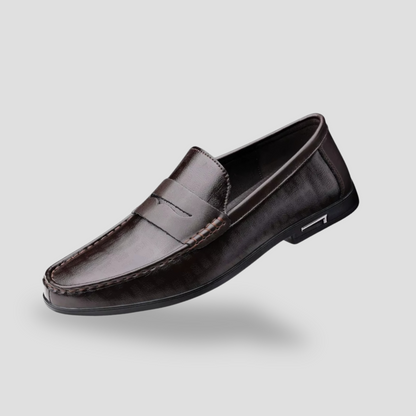 Herren Leder Loafer Slip-On Freizeitschuhe 4