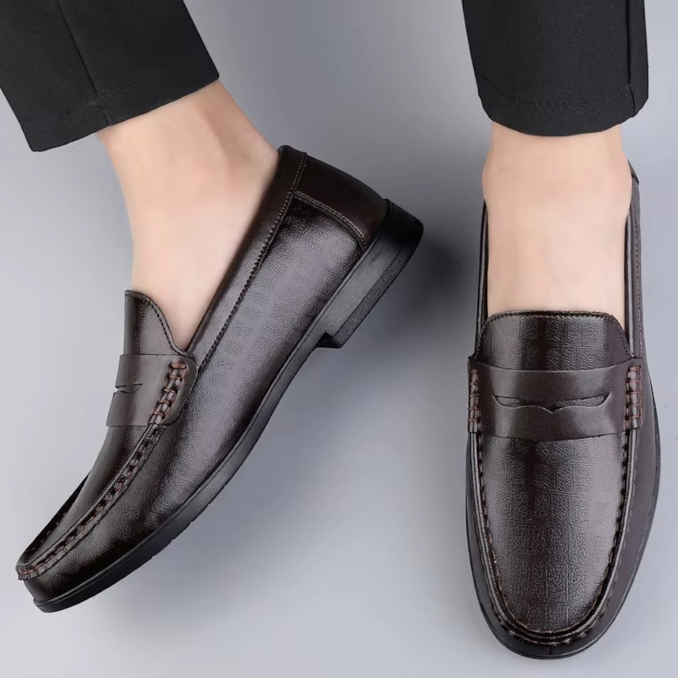 Herren Leder Loafer Slip-On Freizeitschuhe 5