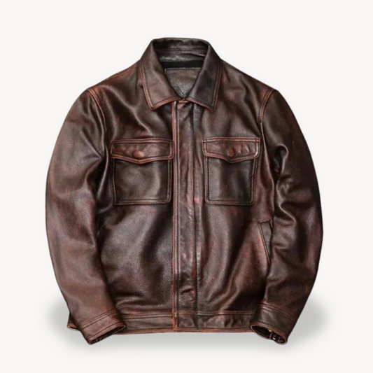 Herren Lederjacke mit Taschen | Loravelle 0