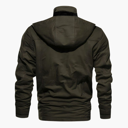 Herren Militärjacke mit Kapuze und mehreren Taschen 5