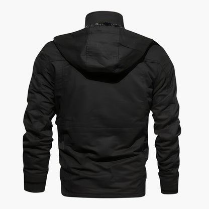 Herren Militärjacke mit Kapuze und mehreren Taschen 8