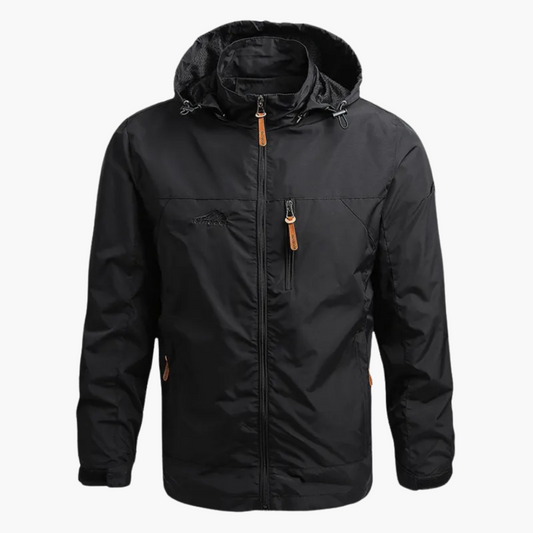 Herren Regenjacke mit Kapuze und Material für nasse Bedingungen 0