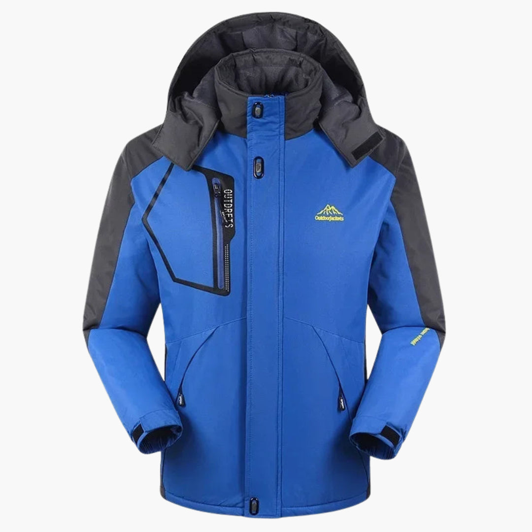 Herren Skijacke mit Kapuze und Reißverschlusstaschen 1
