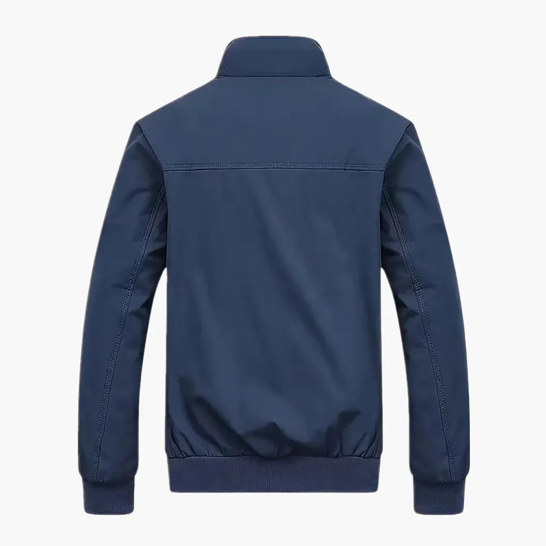 Herren Slim Fit Bomberjacke mit durchgehendem Reißverschluss 2