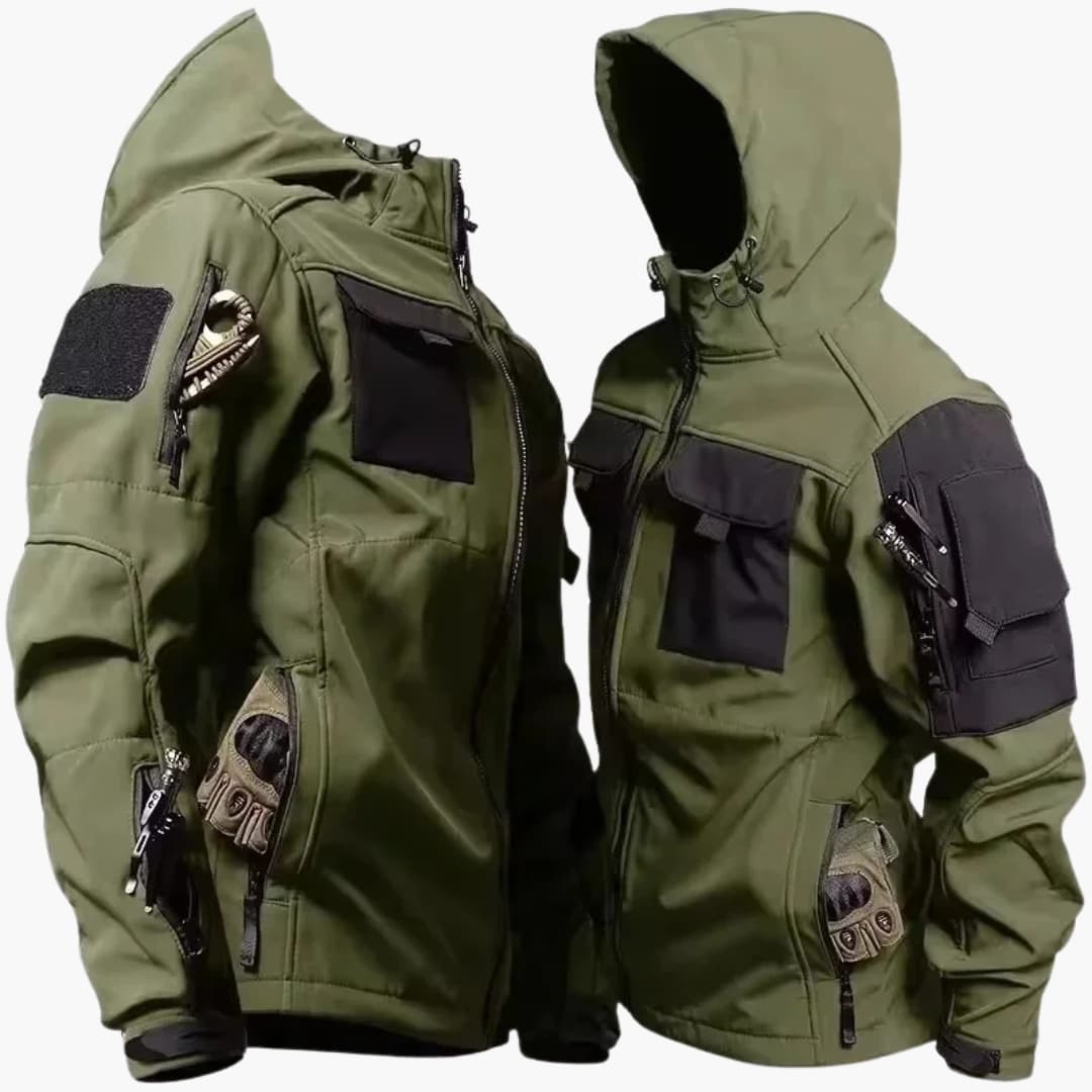 Herren Softshelljacke mit Frontreißverschluss und verstellbarer Kapuze 2