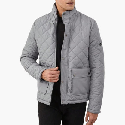 Herren Stepp Winterjacke mit hohem Kragen und Druckknopfverschluss 1