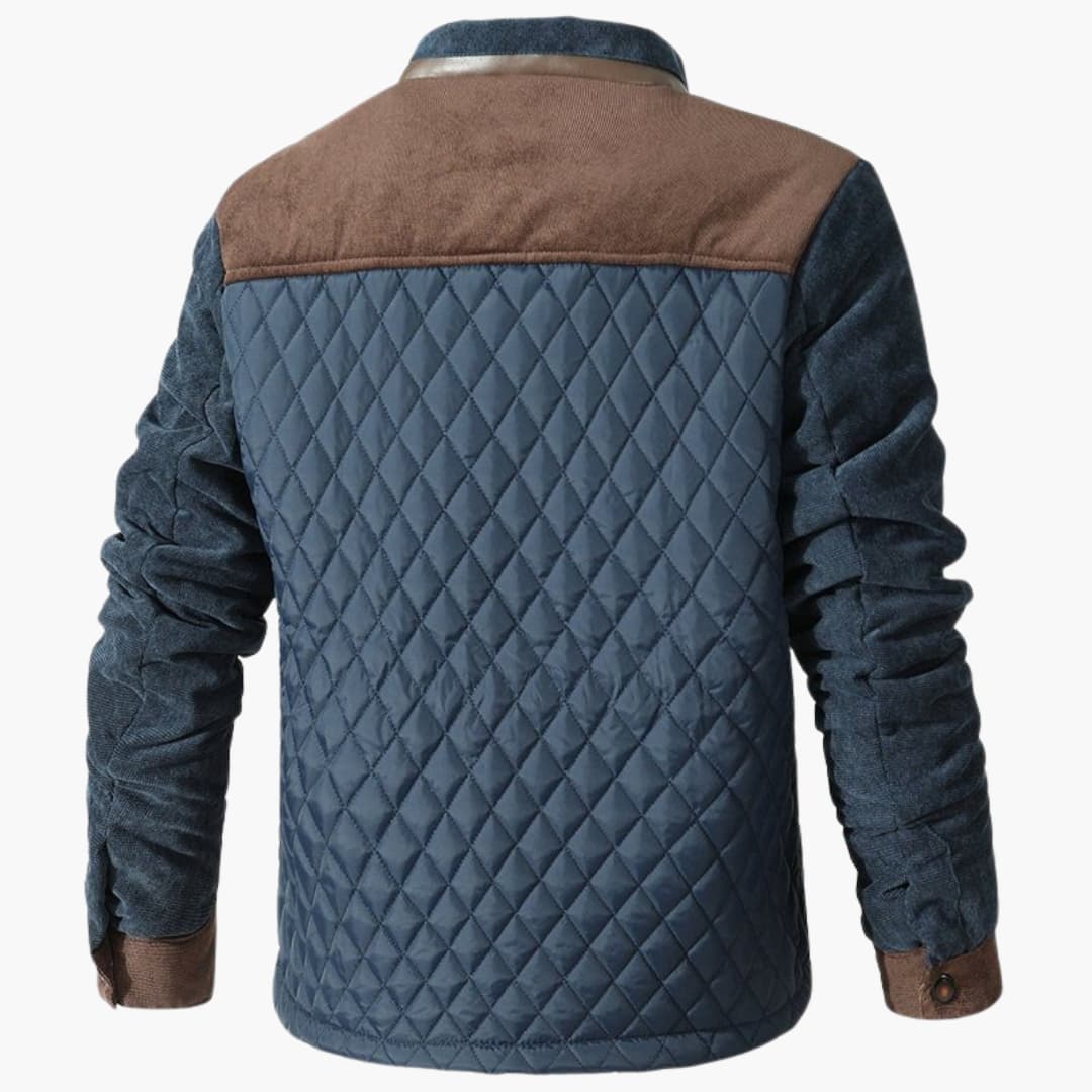 Herren Steppjacke mit Druckknöpfen und Kontrastpanelen 2