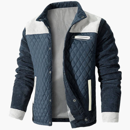 Herren Steppjacke mit Druckknöpfen und Kontrastpanelen 3