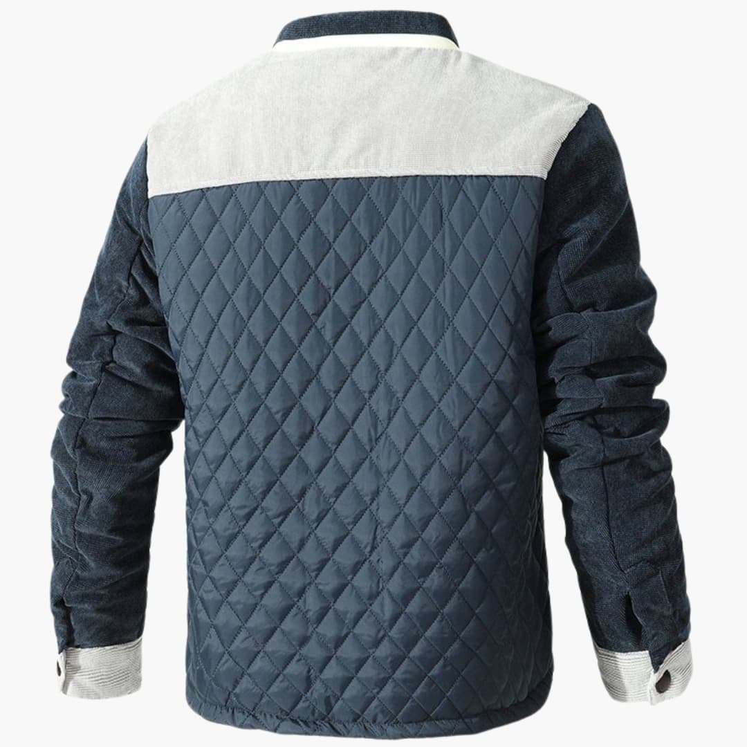 Herren Steppjacke mit Druckknöpfen und Kontrastpanelen 4