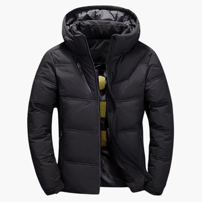 Herren Steppjacke mit Kapuze und Reißverschlusstaschen 0
