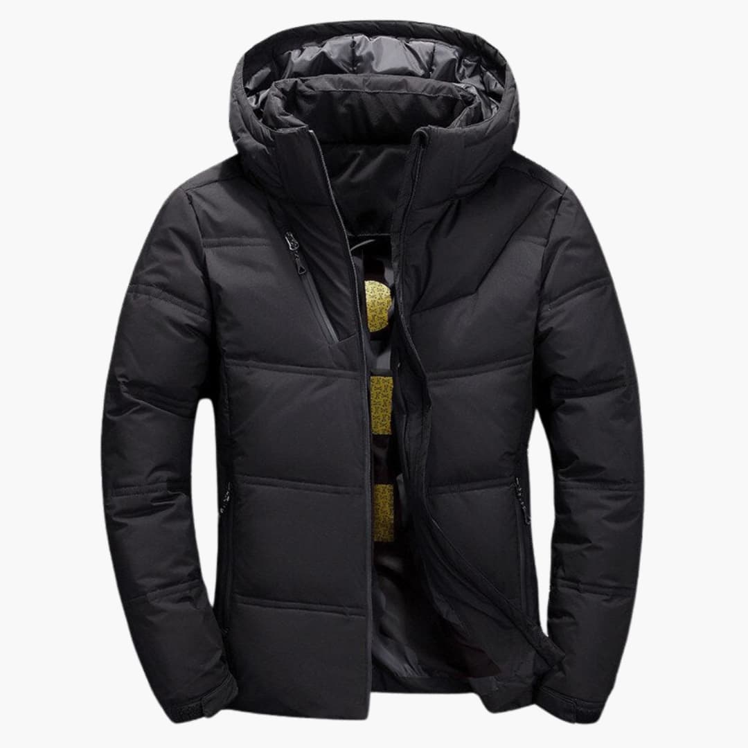 Herren Steppjacke mit Kapuze und Reißverschlusstaschen 0