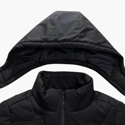 Herren Steppjacke mit Kapuze und Reißverschlusstaschen 1
