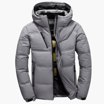 Herren Steppjacke mit Kapuze und Reißverschlusstaschen 2