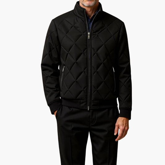 Herren Steppjacke mit Reißverschluss und Rippenbündchen 0