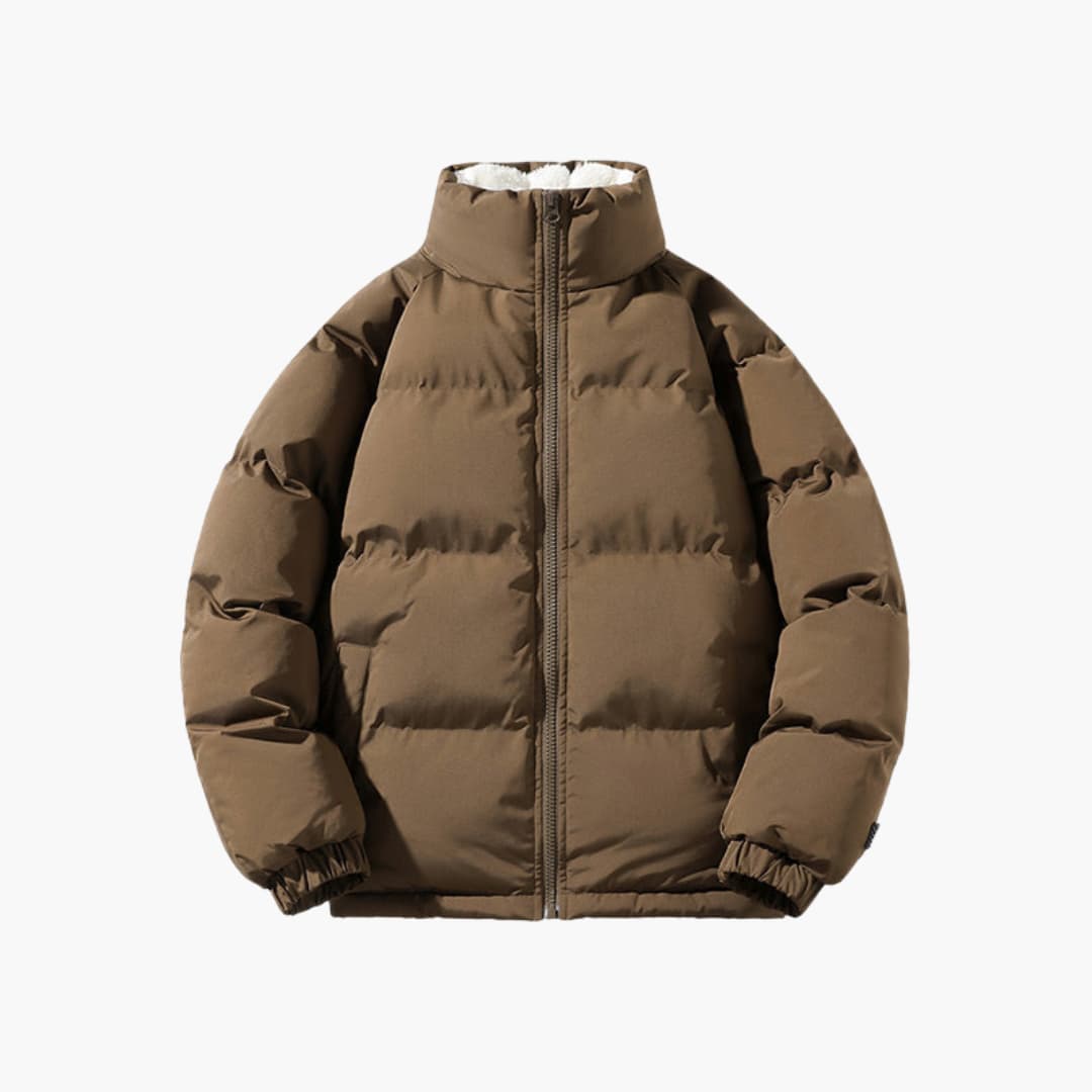 Herren Steppjacke mit Reißverschluss und hohem Kragen 1