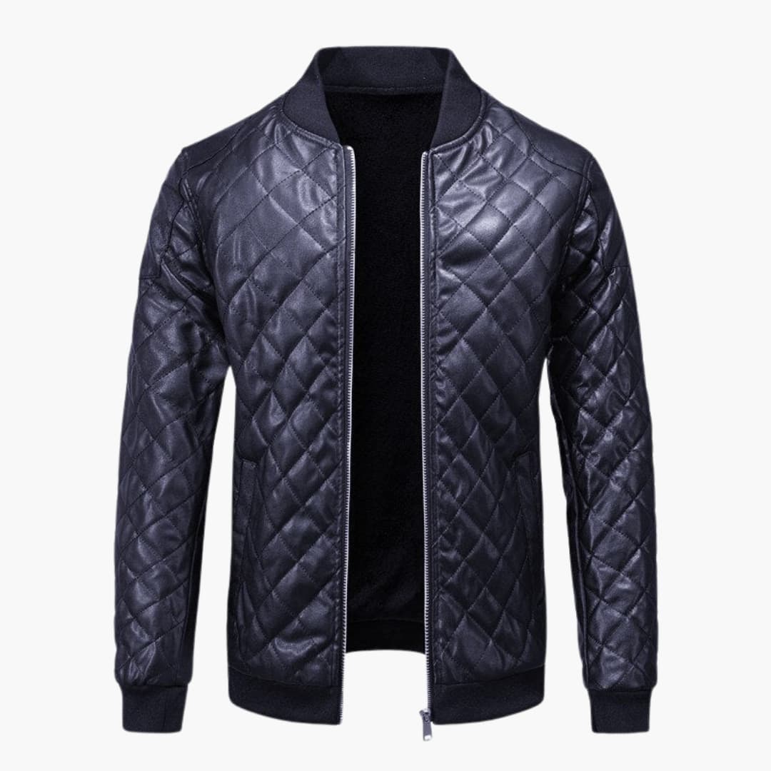 Herren Steppjacke mit durchgehendem Reißverschluss und Rippbund 0