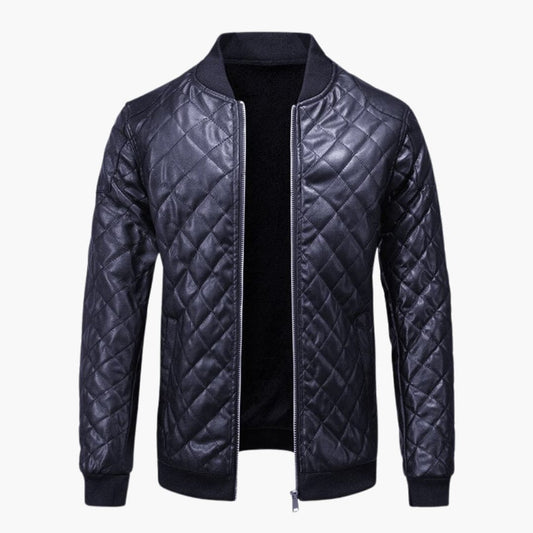 Herren Steppjacke mit durchgehendem Reißverschluss und Rippbund 0