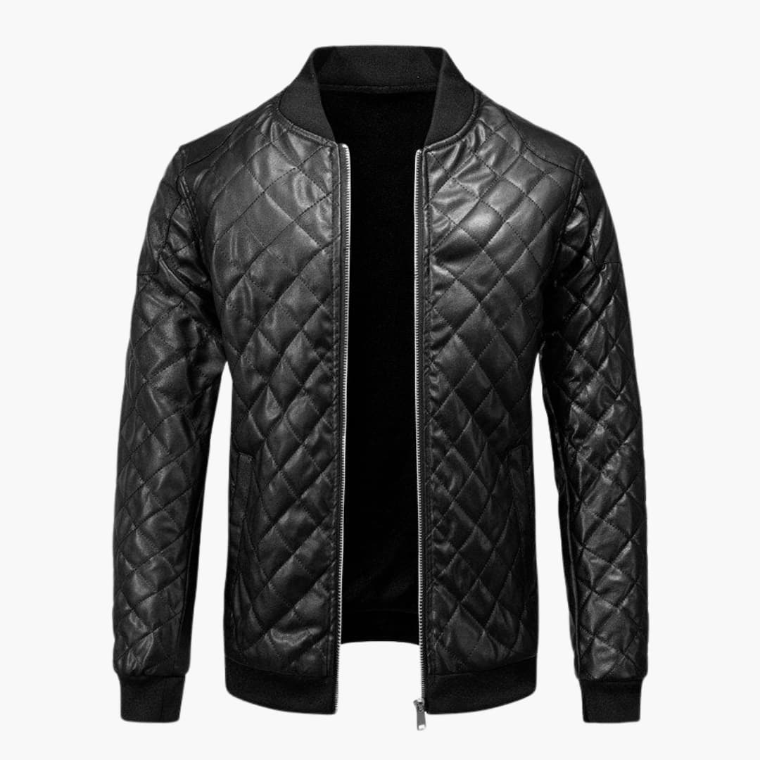 Herren Steppjacke mit durchgehendem Reißverschluss und Rippbund 1