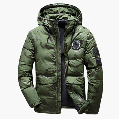 Herren Tarnjacke mit Kapuze und Reißverschluss vorne 0