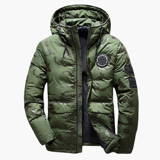 Herren Tarnjacke mit Kapuze und Reißverschluss vorne 0
