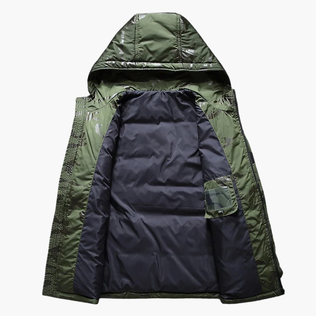 Herren Tarnjacke mit Kapuze und Reißverschluss vorne 2