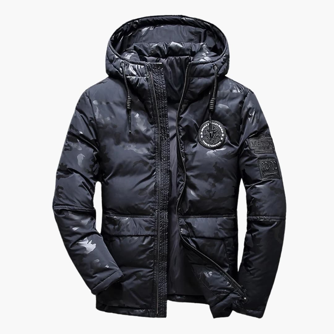 Herren Tarnjacke mit Kapuze und Reißverschluss vorne 3