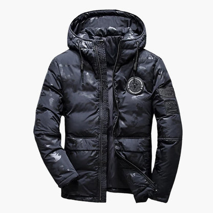 Herren Tarnjacke mit Kapuze und Reißverschluss vorne 3