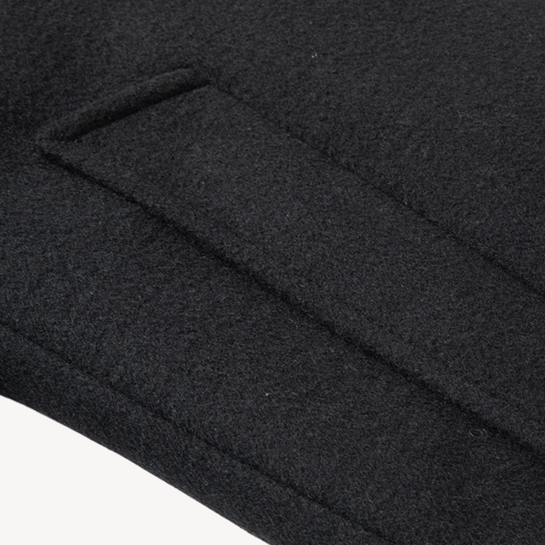Herren Trenchcoat aus Wolle, zweireihig, in Marineblau, Grau, Camel, Schwarz | Loravelle 4