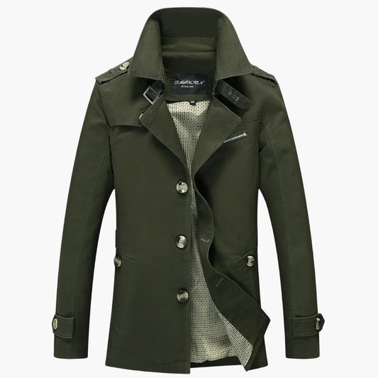 Herren Trenchcoat mit Gürtel und Knopfleiste 0