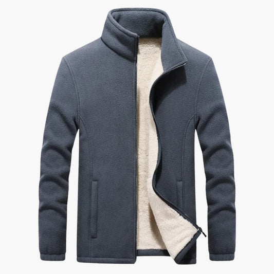 Herren Winter Fleecejacke mit Reißverschluss und Stehkragen 0