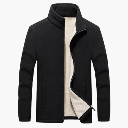 Herren Winter Fleecejacke mit Reißverschluss und Stehkragen 3