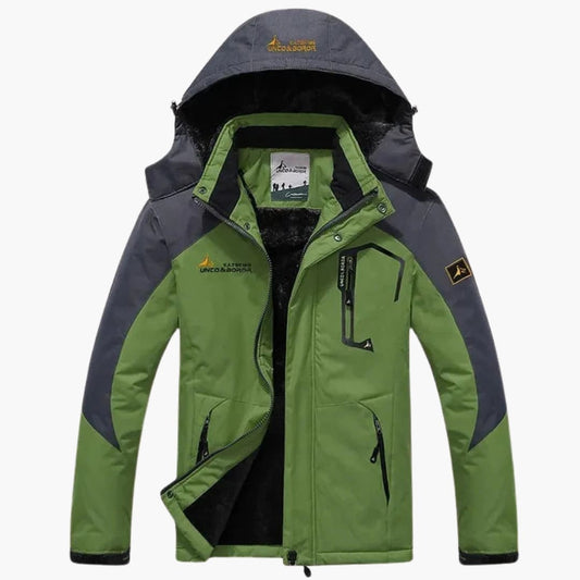 Herren Winterjacke mit Reißverschluss und abnehmbarer Kapuze 0